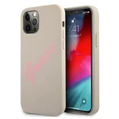 Ovitek Guess GUHCP12MLSVSGP za iPhone 12/12 Pro, sivo roza