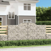 Greatstore Obokane gabion košare 11 kosi 300x50x140/160cm pocinkano železo
