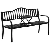 Homestar Vrtna klop 150x585x90 cm Črn kovinski