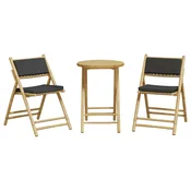 vidaXL vidaXL Bistro garnitura 3-delna temno sive blazine bambus, (21165411)