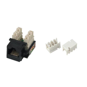 XtendLan Keystone priključek RJ45, kabelski, CAT5e, UTP, s protiprašno zaščito, črn