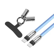 slomart Kabel 2v1 USB-C s paščkom, 1m, moder