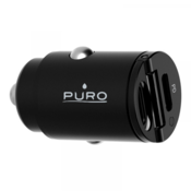 PURO PURO, Mini avtomobilski polnilec z dvojnim USB C C PD 30 W, ?rna, (20271311)