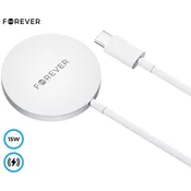 Forever MAWC-100 brezžični polnilec, 15 W, QI standard, priložen kabel, bel