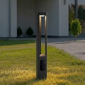 Lucande LED-svetilka Pirron, višina 80 cm, vtičnica, IP54 - Sodobni - antracit - Kovina