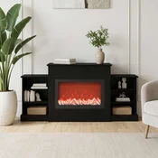 vidaXL Električni kamin Črni hrast 140 x 30 x 67 cm Inženirski les