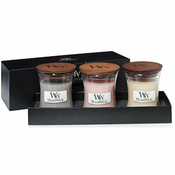 Woodwick Evening Onyx & Solar Ylang & Coastal Sunset poklon set s drvenim fitiljem (gift box)