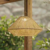 Lindby LED-sončna viseča svetilka Austas, bež, O 50 cm, USB, IP54 - Sodobni - bež, črna - Plastika