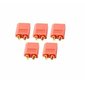 5 Pairs of High Quality XT60 Connectors, Male-Female, RC Lipo Model Battery Connectors (Red)