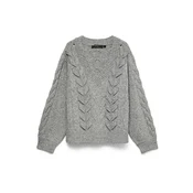 VERO MODA Pulover VMMARLA pegasto siva