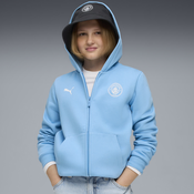 Puma Manchester City Ftbl Essentials Hooded Jacket Youth, Blue, Size 15-16Y, Clothing
