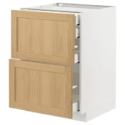 METOD / MAXIMERA Pod.orm.2front/2dnj/1srd/1vis.fiok, bela/Forsbacka hrastovina, 60x60 cm
