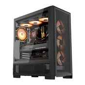 darkFlash Računalniško ohišje AIRNOVA (črno) + 3 ventilatorji