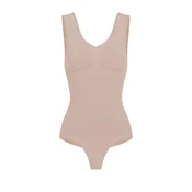cfab Oblikovanje postave Tank Bodysuit Sculpting Shapewear mit String bež