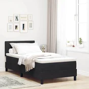 LED Box Spring Krevet s LED trakama Crna 100 x 200 cm Baršun