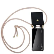 Cadorabo CADORABO združljivo s Huawei v Pearly Rosegold - Silikonski zaščitni pokrov z zlatimi obroči, jermen za vrvi in ??snemljivimi ohišjem, (20574903)