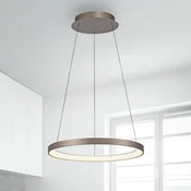 Paul Neuhaus LED viseča svetilka Hoop, rjava, O 57 cm, z možnostjo zatemnitve - Dnevna soba/jedilnica - Sodobni - kavno rjava - Aluminij