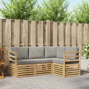 Setovi sofa 4 pcs Bijela i svjetlosiva 185,5 x 126,5 x 73 cm