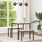 vidaXL Jedilna miza Naravna 70 x 70 x 75 cm Masivno borovo les