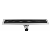 Odtok iz nerjavečega jekla MANUS BLACK, vključuje rešetko ONDA, 850 x 130 x 55mm - Črna - Nerjaveče jeklo