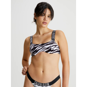 White and Black Womens Patterned Top Swimsuit Calvin Klein Underwe - Women