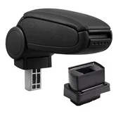 VW BORA naslon za roke - plastični adapter, črn, eko usnje
