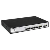 D-Link DGS-1210-10P L2/L3 Smart+ PoE stikalo, 8x GbE PoE+, 2x SFP, PoE 65W, brez ventilatorja