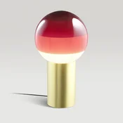 MARSET namizna svetilka Dipping Light, višina 22 cm, rdeča/medenina - Dnevna soba/jedilnica - Dizajn - burgundsko rdeča, medenina - Steklo