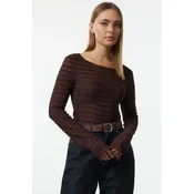 Trendyol Milla ženska bluza Twoaw25Bz00207, braon-braon