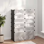 Vidaxl vidaXL Stojalo za čevlje črno 94x37x125 cm PP