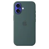 Apple silikonski ovitek z MagSafe za iPhone 16 - jezersko zelena