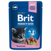 Brit Premium kosi z belo ribo v omaki za mačke - 100 g