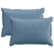 Vidaxl Prevleka za blazino 2 kos HOUTEN Modra 50 x 70 cm korduroy