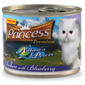 PRINCESS Cat NATURES POWER konzerva - PIŠČANEC in BOROVNICE 200g