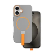 Onasi Mat Liquid silikonski ovitek s paščkom za Samsung Galaxy A18 5G - sivo-oranžen