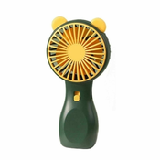 Luniks Prenosni MINI ventilator z lučko, temno zelena