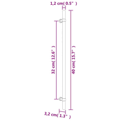 Greatstore Ročaji za omarico 20 kosov srebrna 320 mm nerjaveče jeklo