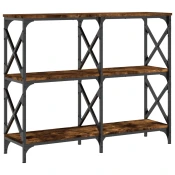 MAISON CHIC konzolna miza - miza ob steni dimljen hrast 100x28x80,5 cm inženirski les, (21785773)