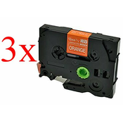Komplet Brother TZe-635/TZ-635/PT/P-Touch 12mm kompatibilni trakovi (3) - bel izpis/oranžen trak