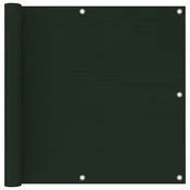 Vidaxl Balkonsko platno temno zeleno 90x600 cm HDPE