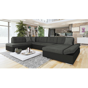 Kotna garnitura Miami 135 (Eko usnje Soft 011 + Lux 06 + Lux 05) Siva, Funkcija spanje, Predal, 345x205x76cm