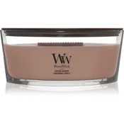 Woodwick Crystal Ginger dišeča sveča z lesenim stenjem 453.6 g