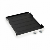 Triton polica s perforacijom 1U/750mm, crna, nosivosti 40Kg