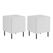 Komplet nočnih omaric Charlotte 172 (Bela + Črna) Črna, Bela, 54x44x41cm, MDF plošča, Iverna plošča