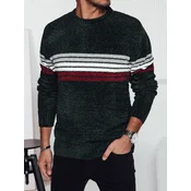 Sweter męski w paski zielony Dstreet