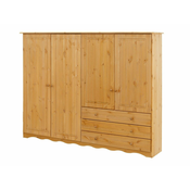 Garderobna omara Denton 240 Bor, 138x185x38cm, Vrata omare: S tečaji