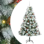Vidaxl Umestno božično drevo z LED lučmi Zelena in bela 180 cm