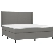 Krevet box spring s madracem LED tamnosivi 160x200 cm tkanina