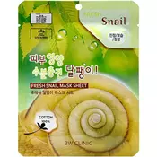 3W Clinic Fresh Snail Mucus Mask Sheet – Vlažilna Maska za Obraz 23ml/1kos