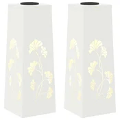 Vidaxl Solarno LED svetilo za pot 2 szt. Bela Medenina